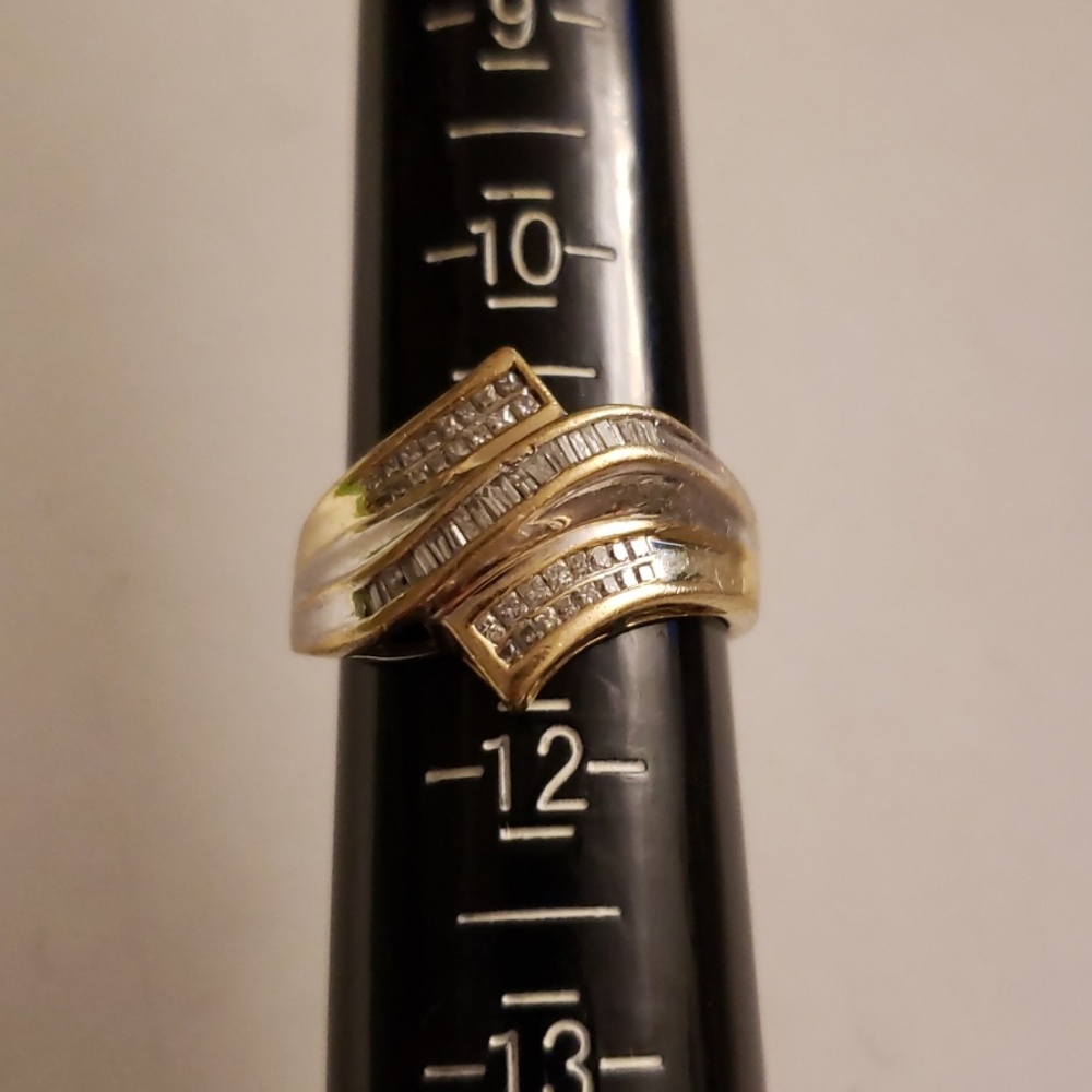 Two Tone Ring with Diamonds